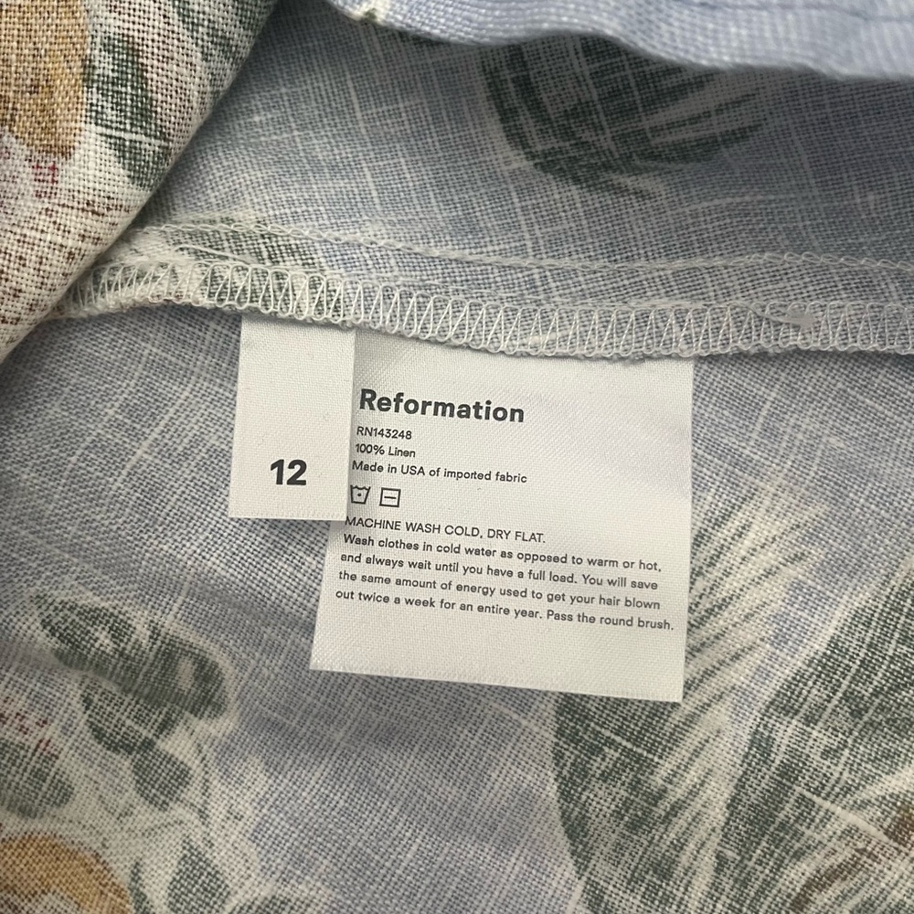 NWT Reformation Jana in Yucatan Toucan Snake Linen Tie Back Midi Dress 12 $218 - Picture 12 of 12